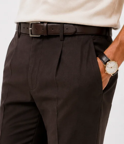 Aeterna Regular Fit Kahverengi Pantolon
