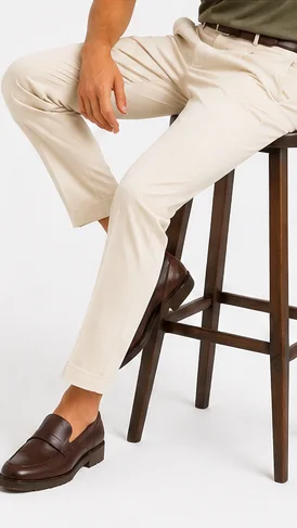Aeterna Regular Fit Krem Pantolon