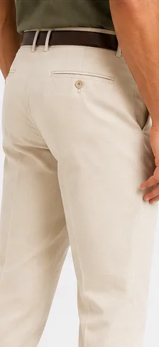 Aeterna Regular Fit Krem Pantolon