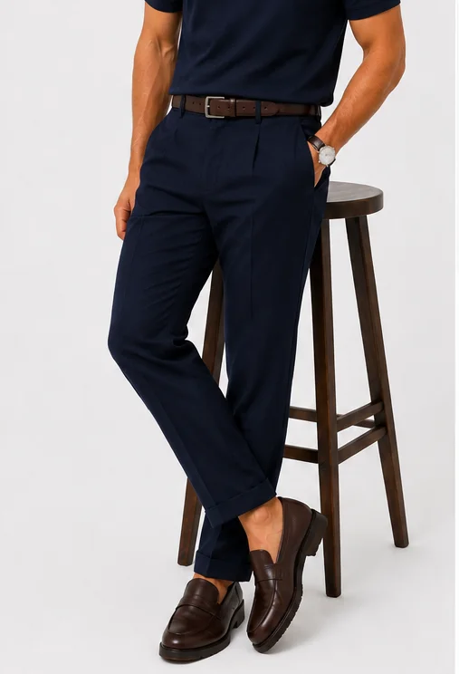 Aeterna Regular Fit Lacivert Pantolon