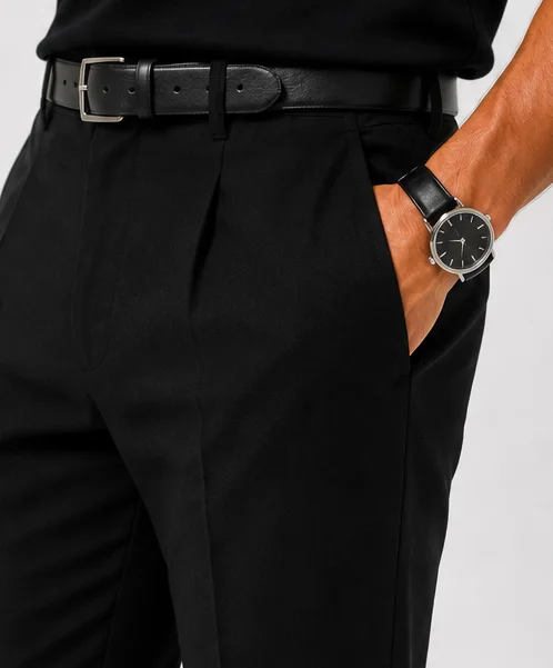Aeterna Regular Fit Siyah Pantolon